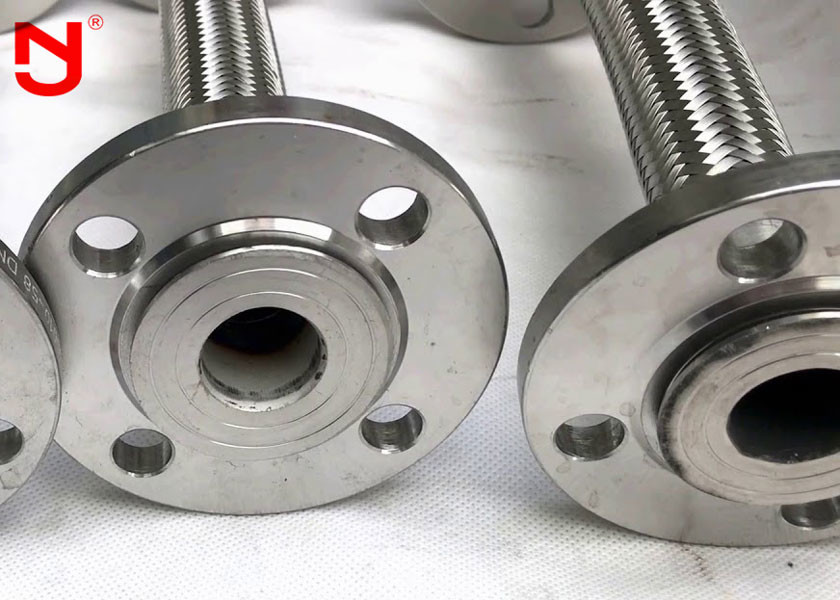 Flange Metal Braided Hose , Braided Flex Connectors Non Vibration Noise