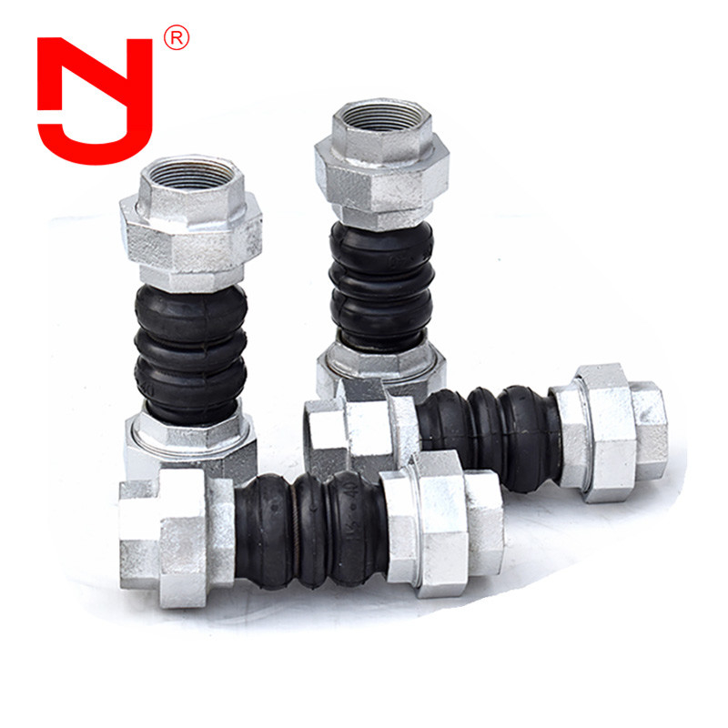Stainless Steel Screwed Union Bspt Threaded Expansion Joint Rubber Connector For Pipe