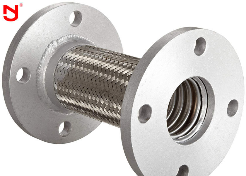 Double Wire Metal Braided Hose Steel Belt Net Both Ends Flange Connector  Corrosion Resistant