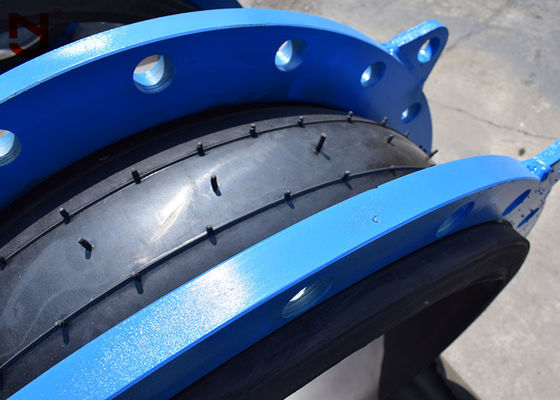 DN80 DIN Single Sphere Rubber Expansion Joint Steel Wire Strand Pressurized Ring