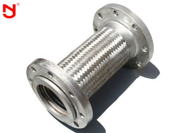 Flange Metal Braided Hose , Braided Flex Connectors Non Vibration Noise SS 304